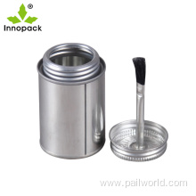 4 oz tins and round bottles with lids